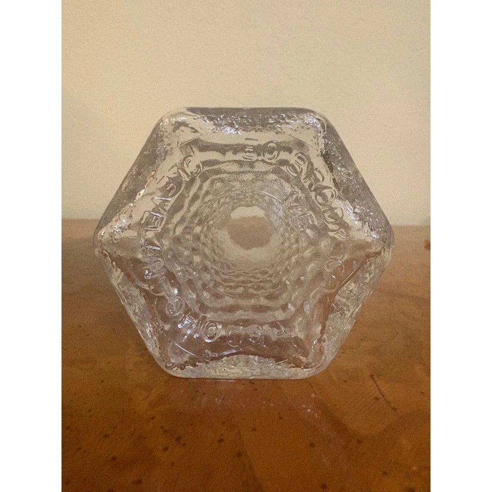 E.O. Brody Clear Glass Hobnail Bud Vase Hexagon Base #175 Vintage Cleveland Ohio